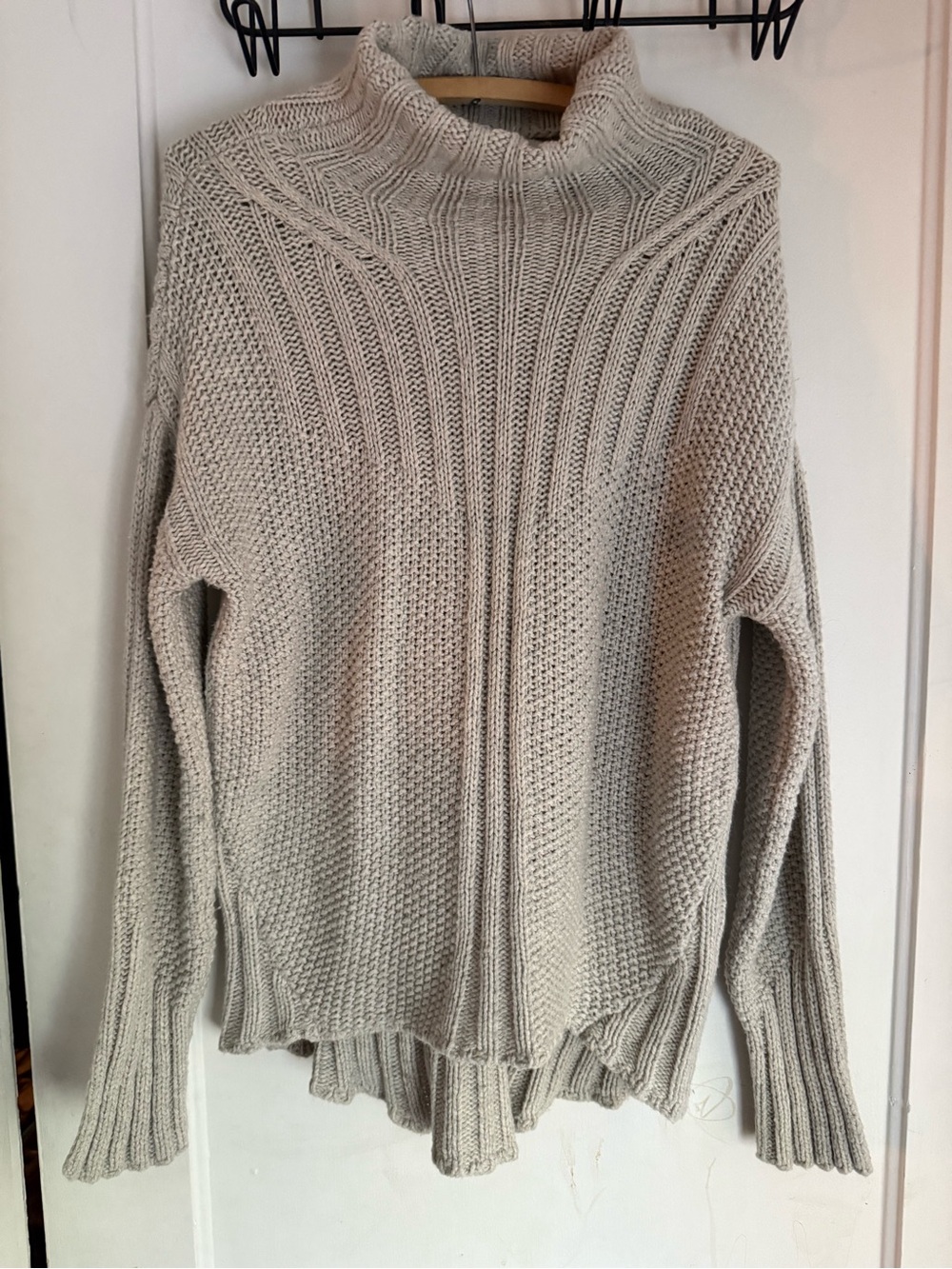 Smartwool Light Gray Open-Weave Turtleneck Sweater - Picture 3 of 8